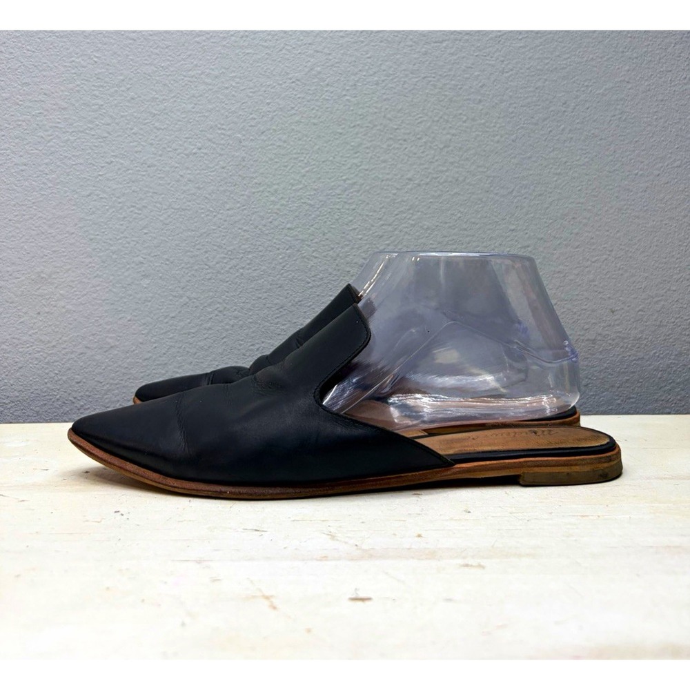 Madewell Black Leather Gemma Pointed Mules Size 10